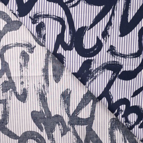 Baumwoll Stretch - Paint - marine