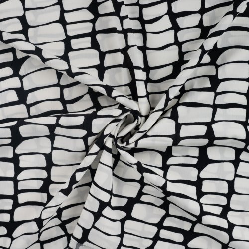 Baumwoll Viskose - Croco - off white