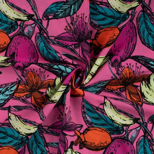 Baumwoll Viskose - Jamaika - fuchsia