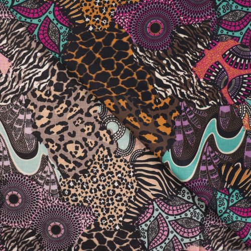 Baumwoll Voile - Savanna - fuchsia