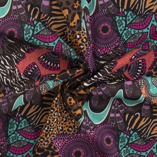 Baumwoll Voile - Savanna - fuchsia