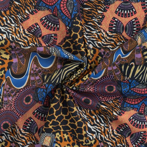 Baumwoll Voile - Savanna - royal
