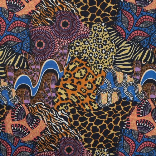 Baumwoll Voile - Savanna - royal