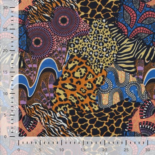 Baumwoll Voile - Savanna - royal