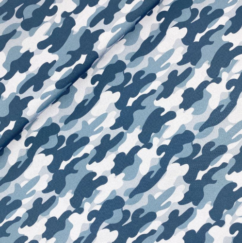 Preview: Popeline - Stay healthy - Camouflage - blau - Hilco by JaTiJu