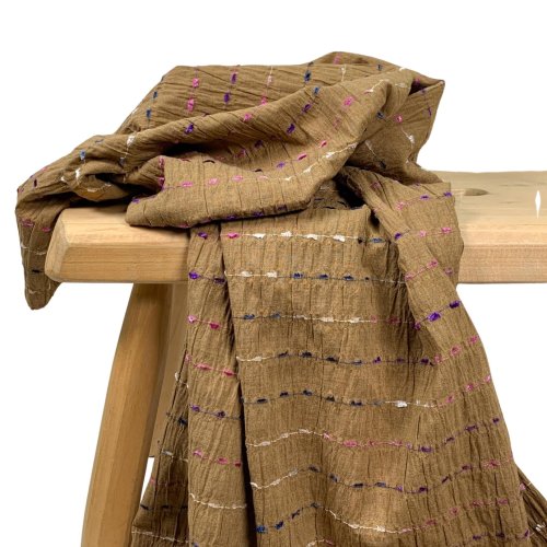 Baumwolle Crinkle - Dobby Stripe - camel