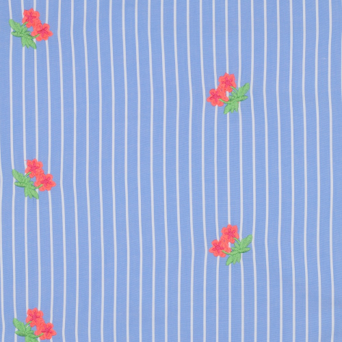 Preview: RESTSTÜCK 0,40m !!! - Bauwolle - Embroidery Maris Streifen - hellblau