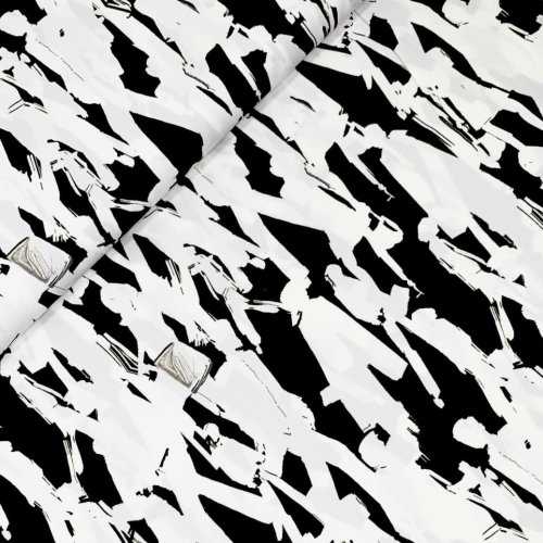 Baumwolle Popeline - People - black/white