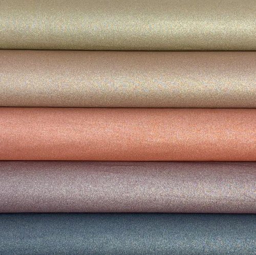 Baumwolle beschichtet - Glitzer graublau