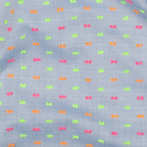 Baumwolle - Dobby - hellblau/neon
