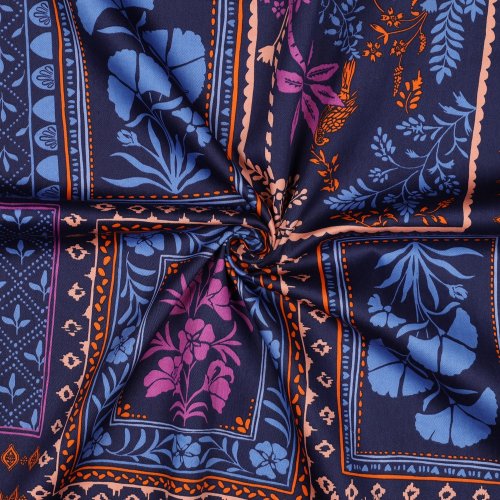 Baumwollsatin - matt - Rosika - navy