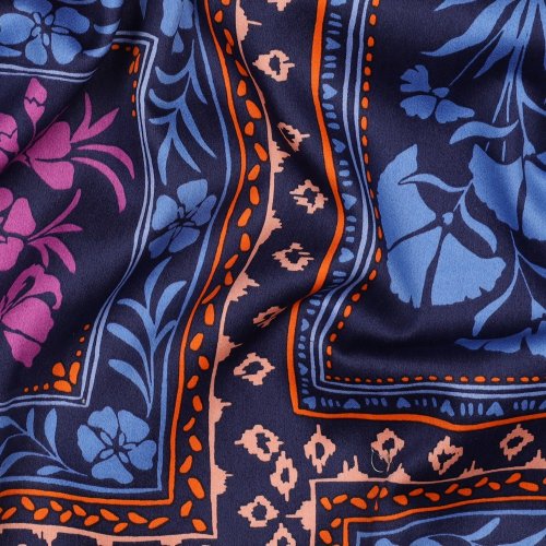 Baumwollsatin - matt - Rosika - navy