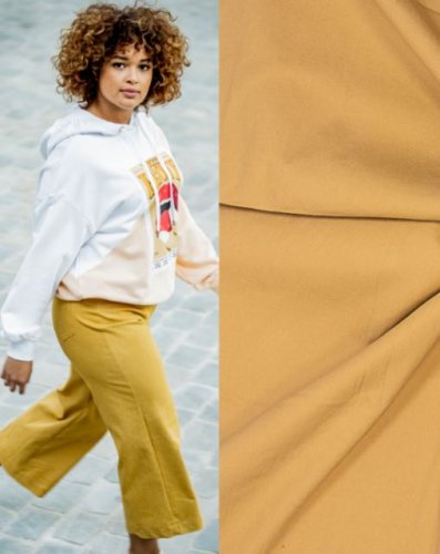 Baumwollstrech - Babette - denim sunflower - Fibremood