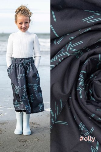 Baumwollstretch - Rika - wild stripe - black/blue - Fibremood