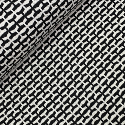 Preview: RESTSTÜCK 0,80m !!! - Baumwoll Strick - Marian - black/offwhite