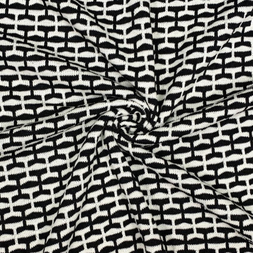 Preview: RESTSTÜCK 0,80m !!! - Baumwoll Strick - Marian - black/offwhite