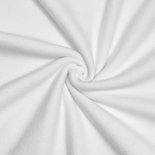RESTSTÜCK 90cm !!! - Bio Baumwoll Fleece - A01 - weiss - Albstoffe