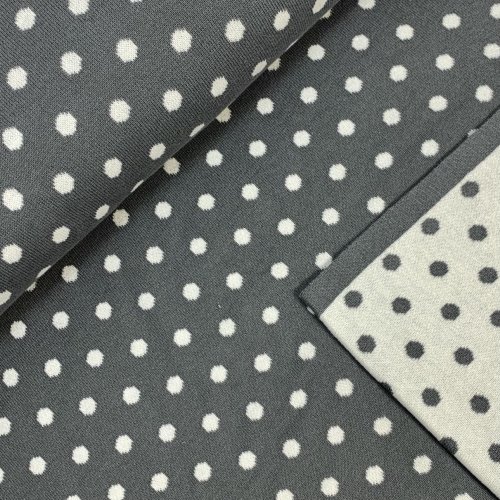 Bio Baumwoll Strick - Punkte - grau/natur