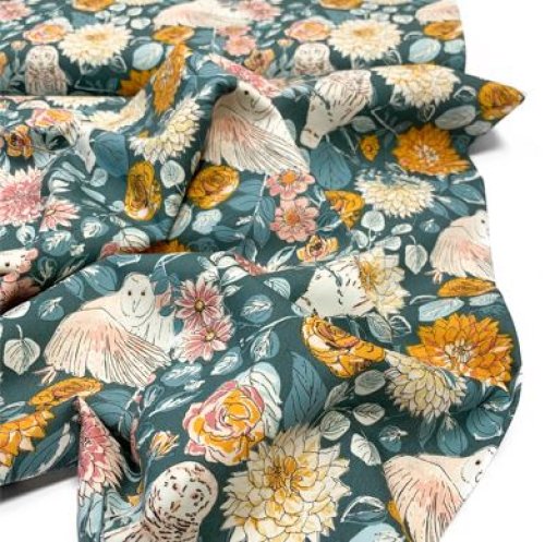 Baumwolle - Owl Things Floral - Willow - Art Gallery Fabrics