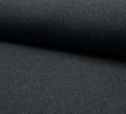 RESTSTÜCK 40cm!!! - Bio Baumwoll Fleece - uni - dark grey melange