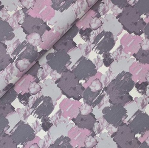 RESTSTÜCK 1,10m !!! - Bio Jersey - Abstract Painting - lilac
