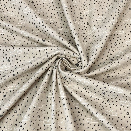 Bio Jersey - Clouds - beige
