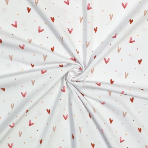RESTSTÜCK 0,60m !!! - Bio Jersey - Herzchen - white