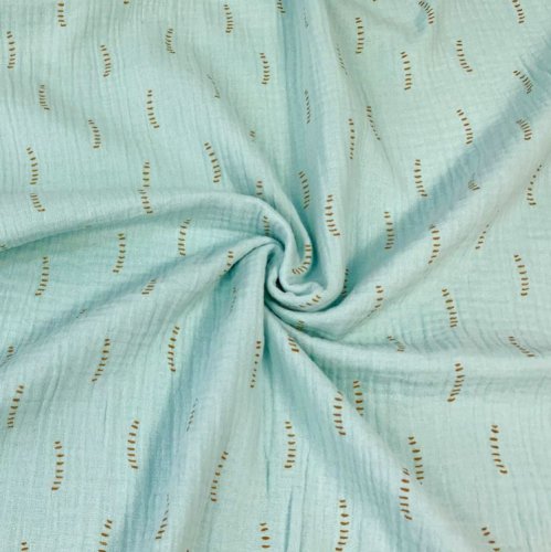 Bio Musselin - Strokes - mint