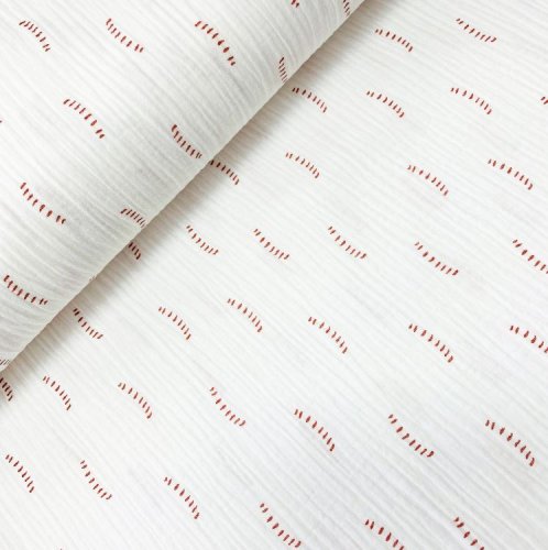 Bio Musselin - Strokes - white