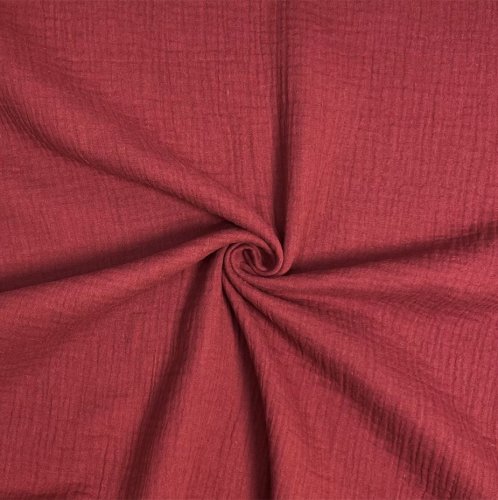 RESTSTÜCK 1,40m !!! - Bio Musselin - uni - bordeaux - F037