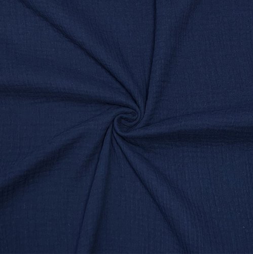 RESTSTÜCK 1,40m !!! - Bio Musselin - uni - navy - F005