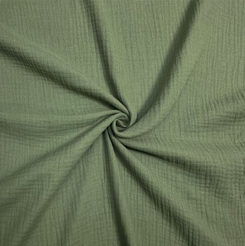 RESTSTÜCK 1,40m !!! - Bio Musselin - uni - pickle - F044