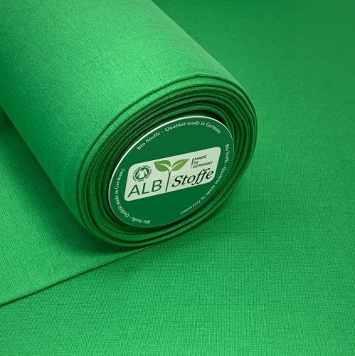RESTSTÜCK 0,50m !!! - Bio Bündchen - Schlauch - verde erba - A83 - Albstoffe