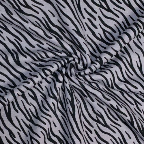 RESTSTÜCK 70cm !!! - Bio Soft Sweat - brushed - Zebra Luis - grey