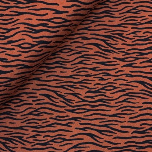 RESTSTÜCK 80cm !!! - Bio Soft Sweat - brushed - Zebra Luis - terracotta