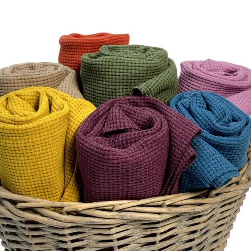 Bio Strickjersey - Waffel - mustard