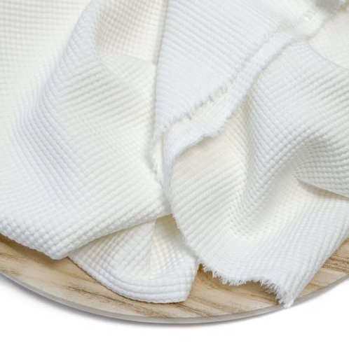 RESTSTÜCK 0,50m !!! - Bio Strickjersey - Waffel - ecru
