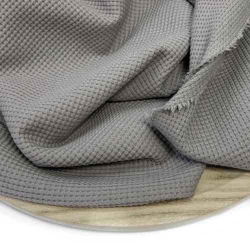 RESTSTÜCK 0,50m !!! - Bio Strickjersey - Waffel - grey