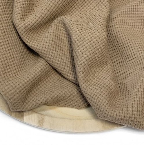 RESTSTÜCK 0,50m !!! - Bio Strickjersey - Waffel - taupe