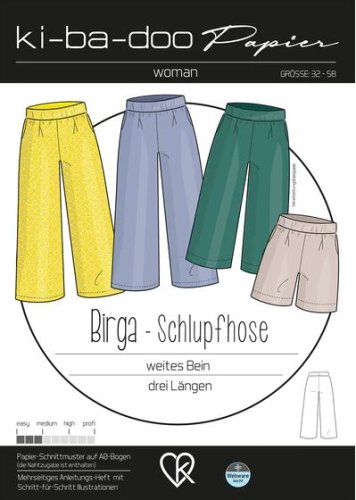 Papierschnittmuster - Birga - Schlupfhose - Damen - Kibadoo