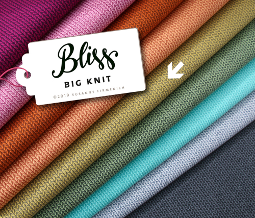 Bio Jacquard Jersey - Big Knit - senf/carbon-melange - Bliss - Hamburger Liebe - Albstoffe