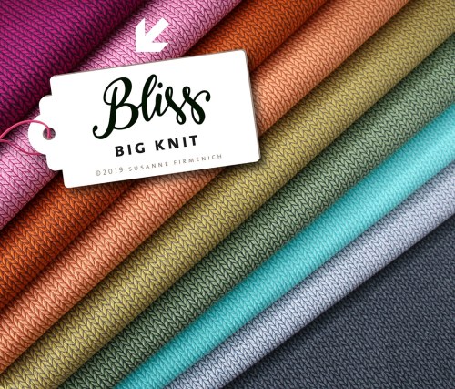 RESTSTÜCK 1,80m !!! - Bio Jacquard Jersey - Big Knit - rosa scuro/ciclamino - Bliss - Hamburger Liebe - Albstoffe