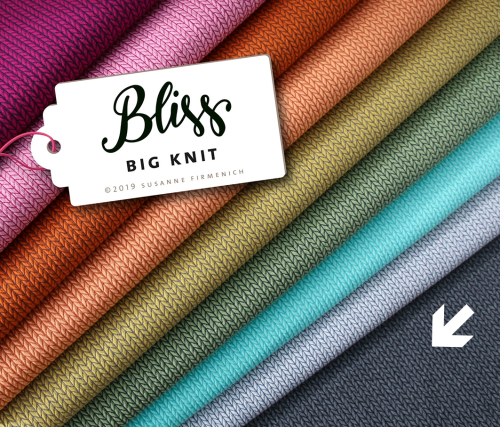 RESTSTÜCK 0,80m !!! - Bio Jacquard Jersey - Big Knit - carbon-melange/schwarz - Bliss - Hamburger Liebe - Albstoffe
