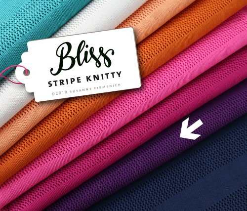 RESTSTÜCK 1,80m! - Bio Strick - Stripe Knitty - viola - Bliss - Hamburger Liebe - Albstoffe