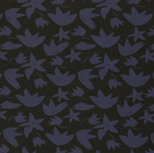 RESTSTÜCK 60cm !!! - French Terry - Cozy Blüten - blau - free fallin` by brinarina - Swafing