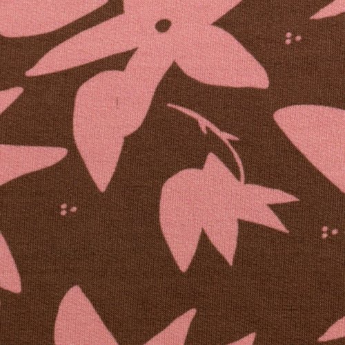 French Terry - Cozy Blüten - braun - free fallin` by brinarina - Swafing