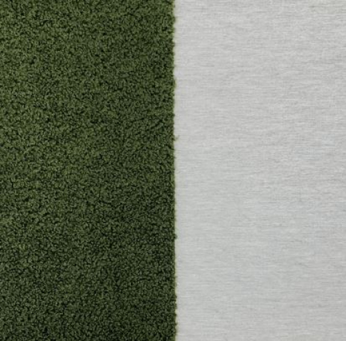 Preview: RESTSTÜCK 1,00m !!! - Boucle - Deluxe - khaki