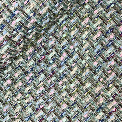 Preview: Tweed Bouclé - Carolin - blue/green