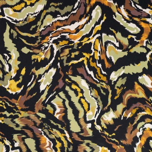 Viskosestretch - Brush stripes - khaki/black
