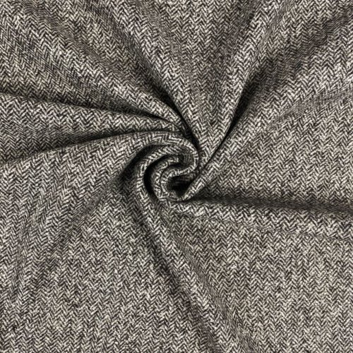 RESTSTÜCK 65cm !!! - Tweed - Camilla - Fischgrät - grau